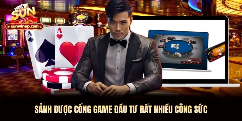 Sảnh được cổng game đầu tư rất nhiều công sức